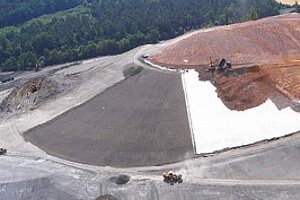 Dräneringsmatta utlaggd i slänt